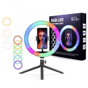 Guangzhou Factory high quality dimmable MJ26/30/33/36/45 rgb colorful ring light for makeup video photogarphy